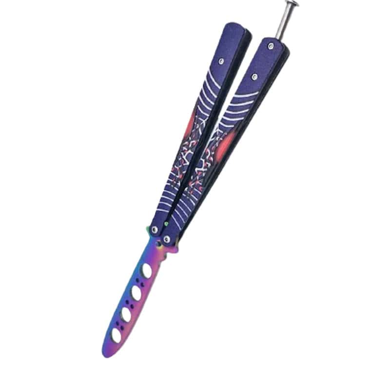 Butterfly Kniv Balisong Sort Enke Edderkop